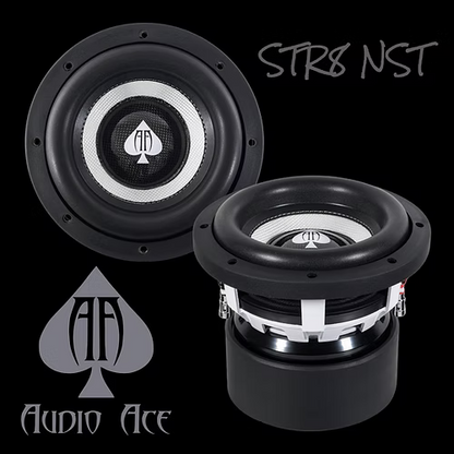 Audio Ace STR8 NST 8" 1000W RMS Dual-4-Ohm Subwooofer
